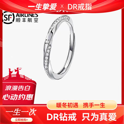 DR ring, diamond ring, Möbius love frequency couple ring, live mouth, customizable engraving, light luxury pair, unlimited love ring for women