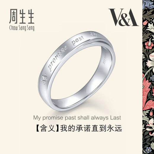 CHOW SANG SANG platinum ring V&A Museum joint couple ring men's 40097R 17 circles