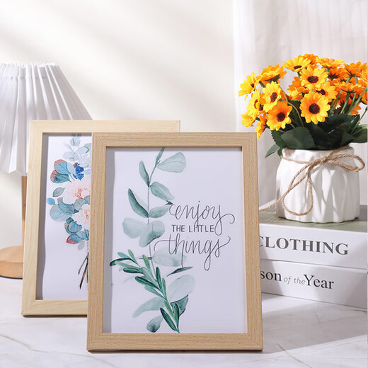 Photo frame wholesale picture frame table decoration photo wall 5 inches creative simple diy wooden random color photo frame * 1