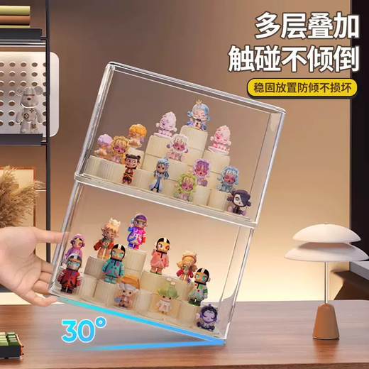 Yusenyi Doll Box Storage Transparent Blind Figure Display Stand Doll Bubble Mart Box Display Transparent Large Figure Box Large Figure Box