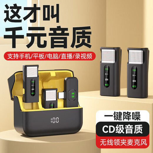 Shisuo (SHISUO) Shisuo Wireless Microphone Lavalier Anchor Live Broadcast Mobile Phone Computer Camera Special Recording Equipment Radio Microphone Outdoor Interview Douyin Noise Reduction Short Video Shooting Equipment One to Two Type-c Interface Special S16S