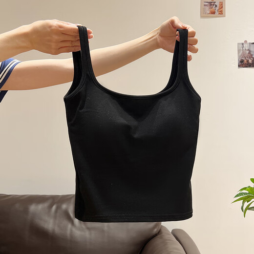 American hot girl vest with breast pads and suspenders for women 2025 summer new all-in-one underwear outer top white M 95-105Jin Jin is equal to 0.5 kg