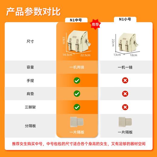 CWATCUN Japanese retro shoulder camera bag single photography video camera for men and women suitable for Fuji Canon Nikon Sony one machine one lens backpack