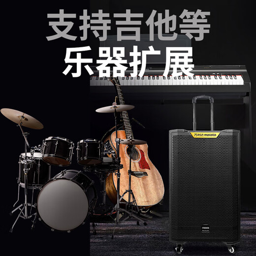 Malata M+9866A Feitian third generation square dance audio high-power subwoofer portable outdoor karaoke trolley speaker professional stage equipment karaoke sound card live broadcast all-in-one machine M+9866A Feitian third generation (400W) built-in sound card + rechargeable microphone * 2 free gift pack