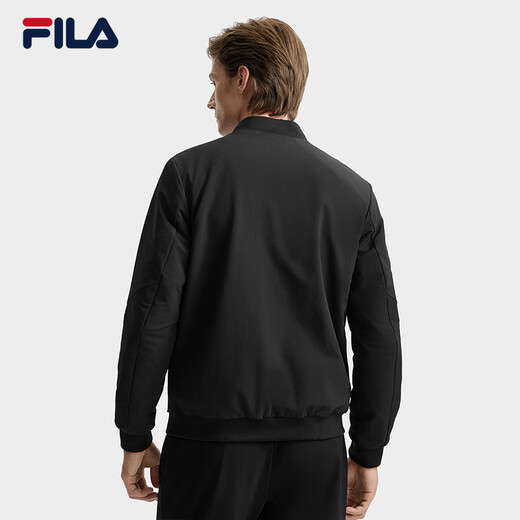 FILA Official Men's Woven Jacket 2025 Winter New Business Commuting Jacket Basic Casual Jacket True Black-BK L 175/96A/L