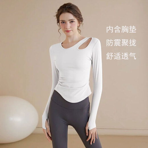 Fitness clothes for women 2025 new autumn and winter quick-drying long-sleeved slim running outer training clothes Pilates yoga clothes T4# Green M Recommended 96-110Jin Jin is equal to 0.5 kg