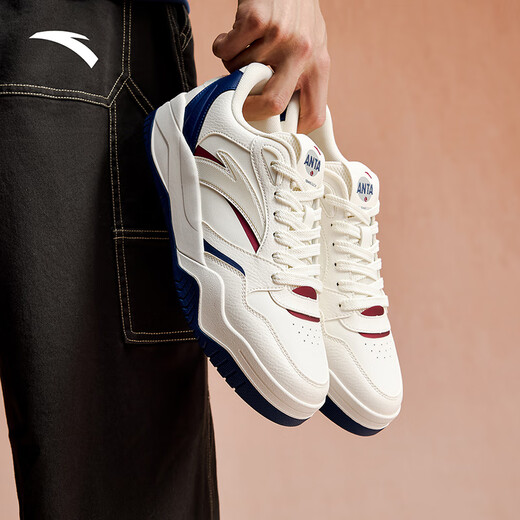 ANTA Wave 4.0丨Men's trendy skate shoes with contrasting colors, low-cut casual and versatile skate shoes, heightening white shoes, sneakers