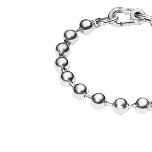 PANDORA Pandora Love Design 925 Silver Gold Plated Copper Silver Alloy Glass Bracelet Men and Women Same Style Couple Silver Brand Original Box 16cm