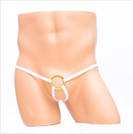 Sexy underwear men's sexy hollow thong European and American comfortable penis underwear transparent open leak JJ black one size fits S-XXXL