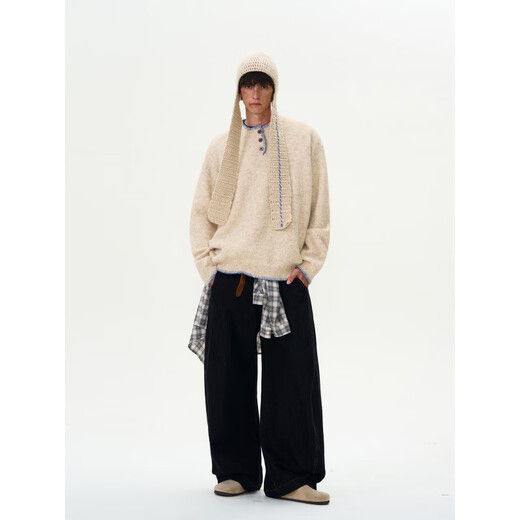 Xiaohongshu's hot model Xiaohongshu MADWITCH's new retro-atmosphere knitwear for men and women, American niche design, dark green XL