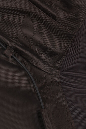 PRADA pattern jacquard high collar padded jacket brown 40