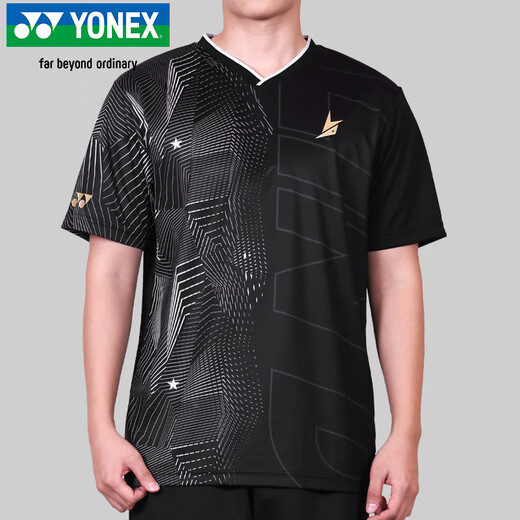 YONEX Yonex badminton clothing competition training Lin Dan sports running short-sleeved T-shirt 10097LDCR black O