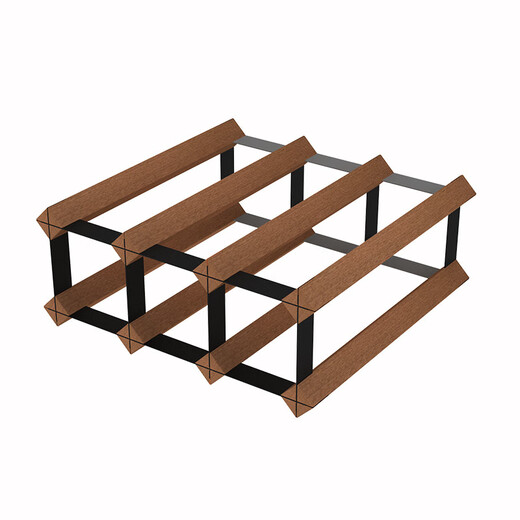 The middle shopkeeper's light luxury red wine rack and wine storage. Diamond-shaped sapele wood wine rack. Simple and modern 100-grid wine cellar design. 4X4 grid square-235mm-sapele wood.