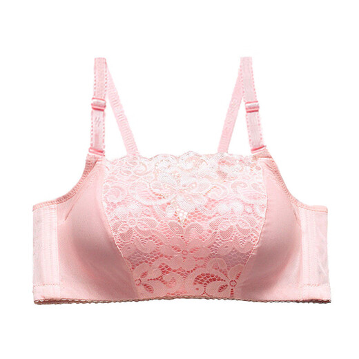 Modal red underwear set for the year of birth, anti-exposure and side breasts new underwear, women's anti-sagging push-up bra without rims, pink, single piece, 6XL 34/75 size, thick 3cm