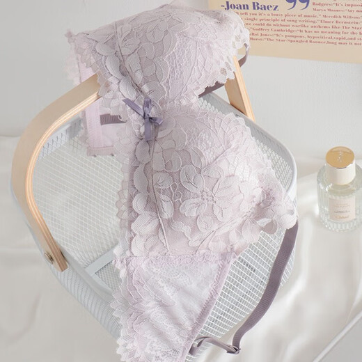 AIMER HOME push-up bra without rims for women, special for flat chest, purple set 70A 32B