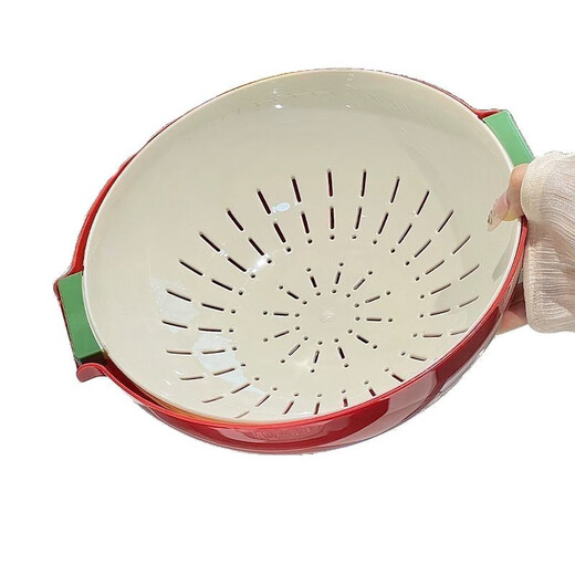 Oindopamine double-layer drain basket new household sink basin kitchen fruit plate filter water for washing vegetables rose red