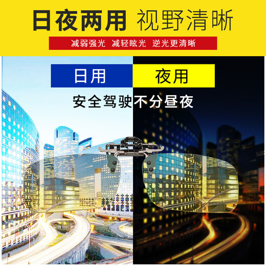 Quxing Myopia Sunglasses Clip-on Anti-glare Polarized Sunglasses Anti-High Beam Night Vision Driving Men's and Women's Day and Night Dual Use