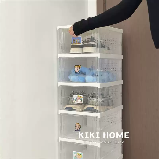 Yusenyi Haradaji folding shoe cabinet free of installation transparent dust-proof shoe rack multi-layer thickened shoe storage rack acrylic shoe box white three-layer shoe box white three-layer shoe box