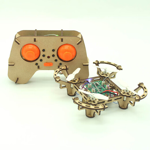 UAV bricolage assemblage en bois bricolage quadrirotor modèle école science et éducation expérience télécommande modèle d'avion formation câble de chargement USB standard