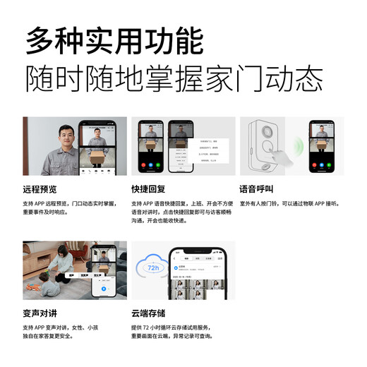 TP-LINK Smart Cat Eye 2 Pro Double caméra Sonnette vidéo Caméra de surveillance Écran tactile 7 pouces Oeil de chat électronique 4 millions de reconnaissance faciale Interphone à changement de voix DB687A Version double caméra