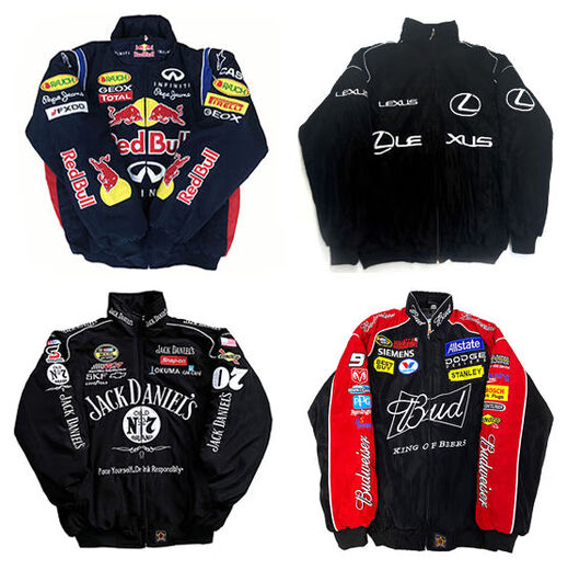 Spring and Autumn F1 Racing Suit Windbreaker Motorcycle Jacket Men's Cycling Suit American Motorcycle Jacket Sports Retro Women's Cow Spring and Autumn Style M M110Jin Jin is equal to 0.5 kg within