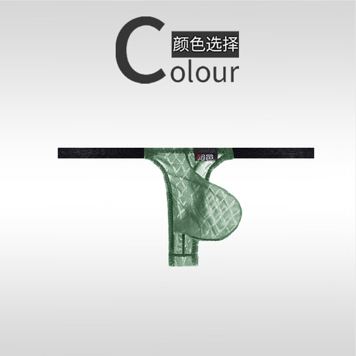 Universal men wear thong men's thong ice silk low-waist sexy transparent T-string fun bean green M