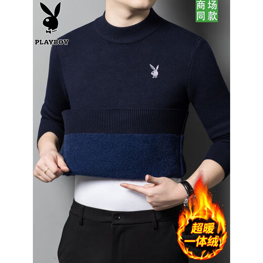 Playboy Cardigan Men's 100% Pure Wool Half Turtleneck Sweater Plus Velvet Thickened Warm One-piece Velvet Bottoming Shirt Men's Half Turtleneck Camel-Thick Velvet XL 175 Recommendation 130-150 Jin Jin is equal to 0.5 kg Wear