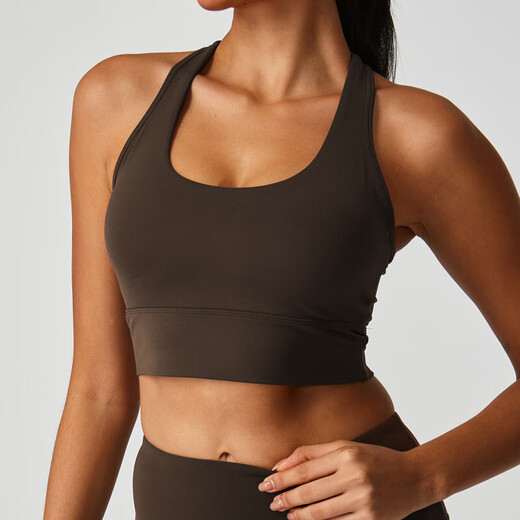 Lycra brushed dynamic underwear for women shockproof high-intensity fitness Pilates bra vest outdoor sports yoga wear dark purple blue S