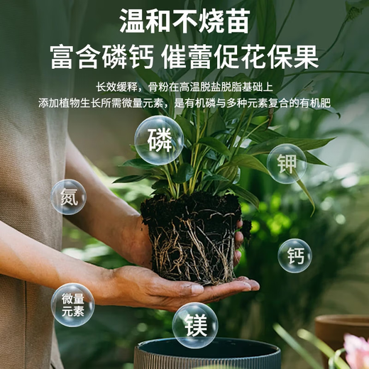 园艺骨粉花肥料促花养花高磷高钾脱脂开花种菜蔬菜用 有机植物骨粉500g