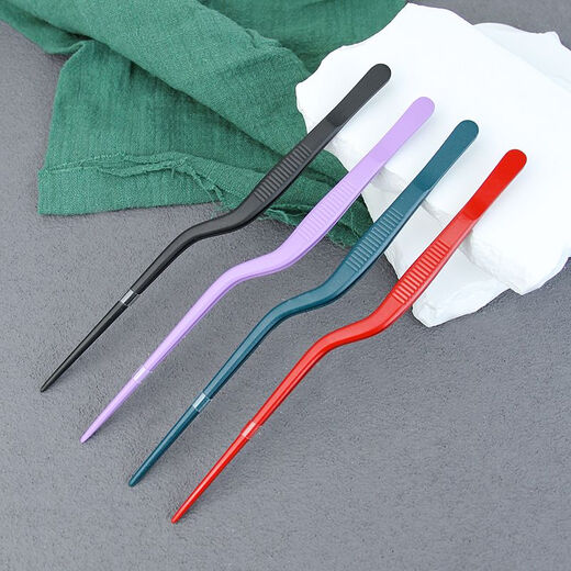 Vinoa western food chef special plating tweezers stainless steel kitchen food clamp molecular cuisine plating clamp mithran silver 16.1