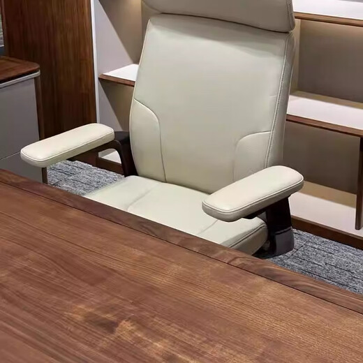 Solid wood desk executive desk new Chinese style North American black walnut president high-end office modern minimalist furniture executive desk 2.6 meters (ash wood)