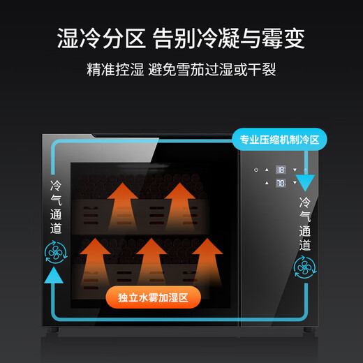 Senling cigar cabinet small ultra-thin 38 cm independent embedded constant temperature and humidity eggplant mini humidor cedar wood shelf sideboard red wine cabinet factory direct sales professional customization