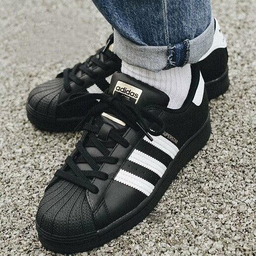 Adidas (adidas) casual shoes for men and women for autumn and winter new clover sports shoes shell toe low-top sneakers EG4959 EG4959 black gold label size too large 36.5
