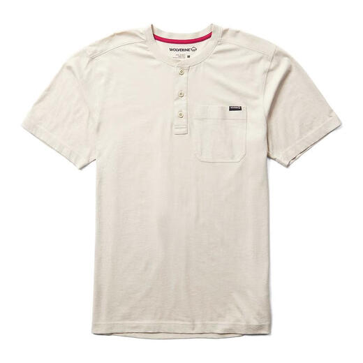 WOLVERINE men's outdoor T-shirt is breathable, comfortable, and free to move Henley short-sleeved stand-up collar short-sleeved T-shirt None_Stone One size fits all | L