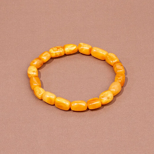 WANJUN Natural Baltic Sea Chicken Fat Yellow Old Beeswax Bracelet Buddha Beads Beeswax Raw Mineral Seed Beads Follow the Shape Passepartout Bead Diameter 7-8mm Old Wax Collection Boutique Comes with Certificate Supports Re-inspection