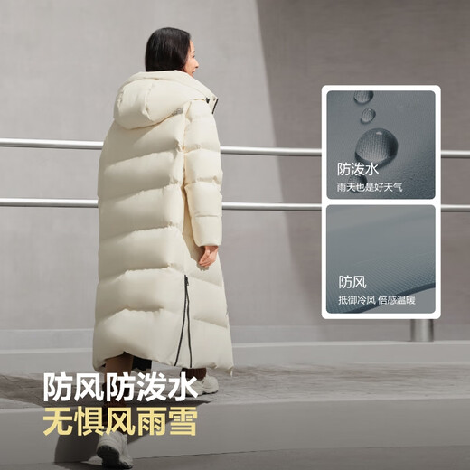 Bosideng's 25-year-old couple's down jacket, the same style in the mall, extra long over the knee, thickened hooded bread suit, large quilt jacket in the drama