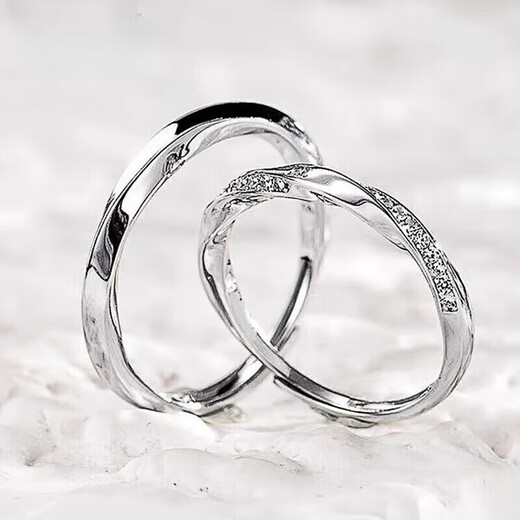 DR ring, diamond ring, Möbius love frequency couple ring, live mouth, customizable engraving, light luxury pair, unlimited love ring for women