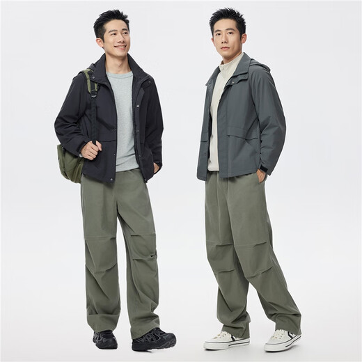 Giordano lightweight windproof jacket men's autumn and winter mesh raglan sleeve hooded windbreaker jacket 13075130