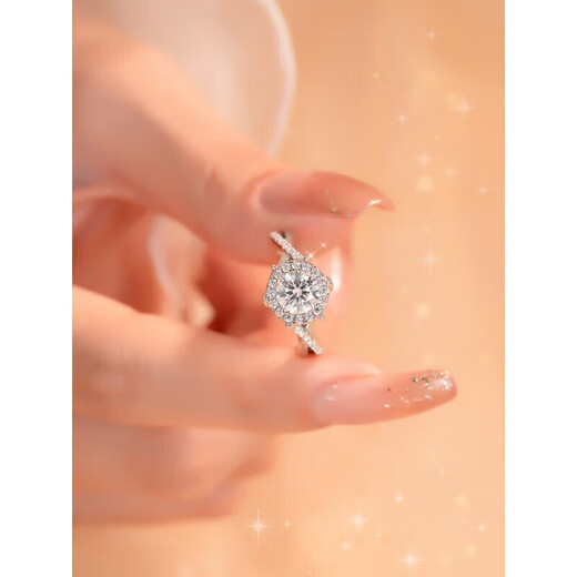 DR moissanite diamond ring platinum ring luxury wedding ring wedding diamond ring for girlfriend Royal Manor - 1 carat - US size 6 port number 12-13