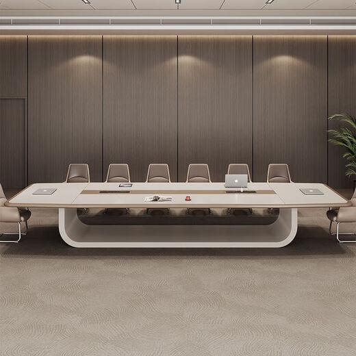 会议桌长桌简约现代烤漆家具办公室大型开会洽谈长条桌椅组合 2.2米*1.2会议桌(不含椅子) A款会议桌