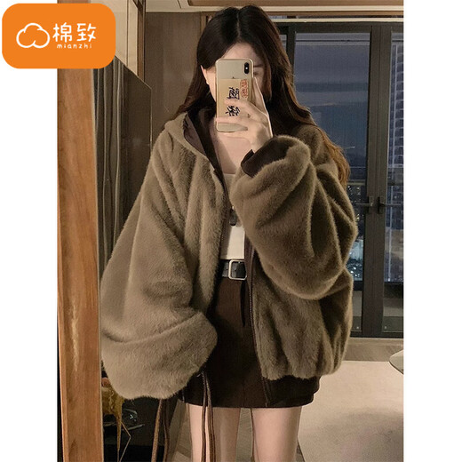 Cotton double-sided warm hooded cotton coat for women winter parka jacket cotton coat down jacket mountain sculpture MX2518 coffee color high quality M 120-140Jin Jin is equal to 0.5 kg