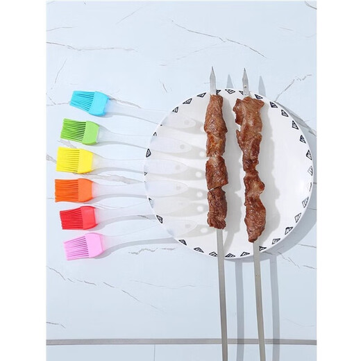 Oil brush kitchen pancake edible brush baking small brush pancake household high temperature resistant barbecue tool silicone oil brush transparent silicone oil brush 3 pieces
