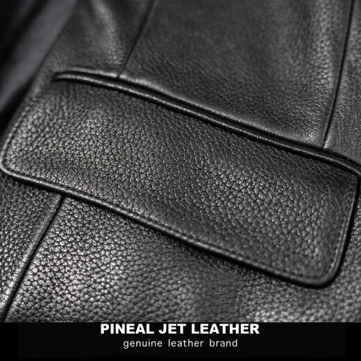 PJL new men's suit classic high-end deerskin casual fashion leather jacket black M (130Jin Jin is equal to less than 0.5kg)