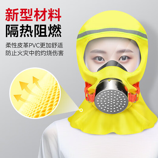 British A fire mask, anti-virus and anti-smoke filter self-rescue respirator, fire escape special mask, no plugging 3c, upgraded filter type fire self-rescue respirator*2