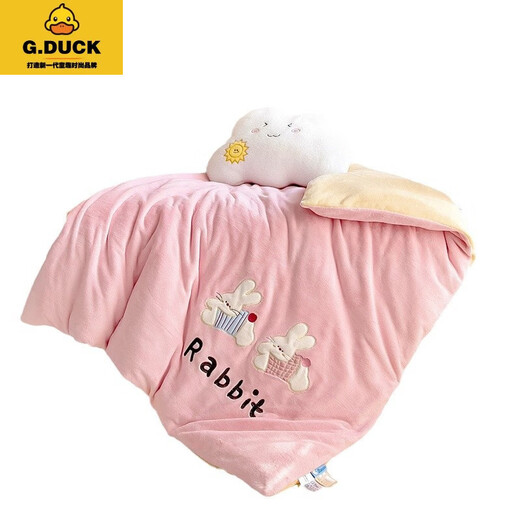 G.DUCKKIDS kindergarten thickened milk velvet quilt three-piece set for children's winter baby nap plus velvet quilt six-piece bedding set Nuannuan Xiaolu 3Jin Jin equals 0.5 kg soy fiber six-piece set (handbag)