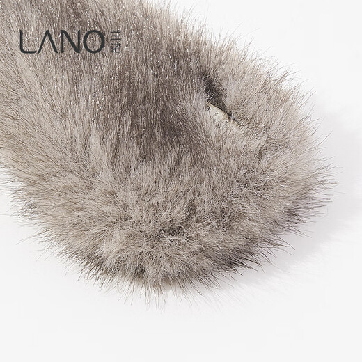 Lannuo plush hair clip for women 2025 new high-end side forehead bangs clip back of the head autumn and winter plush hair clip gray