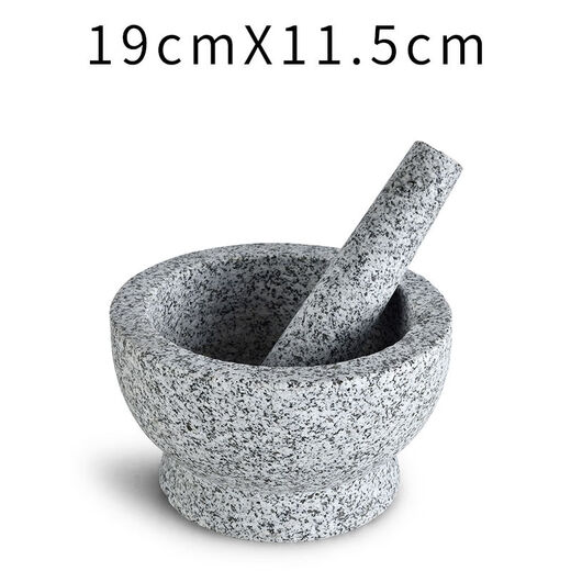 Garlic mortar, stone mortar, garlic masher, garlic mortar, household manual chili grinder, garlic masher, classic garlic mashing cup 19*11:5cm, free garlic hammer