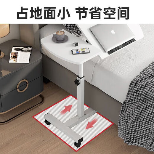 Desk, computer table, study table, lift table, bed table, office desk, simple folding small table, half tray, single rail, black 80*40cm