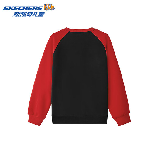 Skechers Children's Spring Series Autumn and Winter Children's Clothes Red Raglan Sleeves Fashionable and Versatile Sweater L126K007