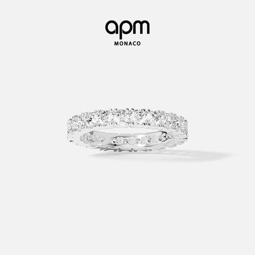 APM Monaco pavé ring, exquisite ring, a light luxury birthday gift for girlfriend, best friend, couple ring, silver size 52